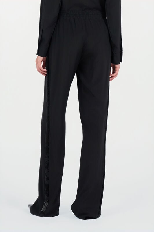 RC Silk palazzo trousers BLACK WKR211-SY001