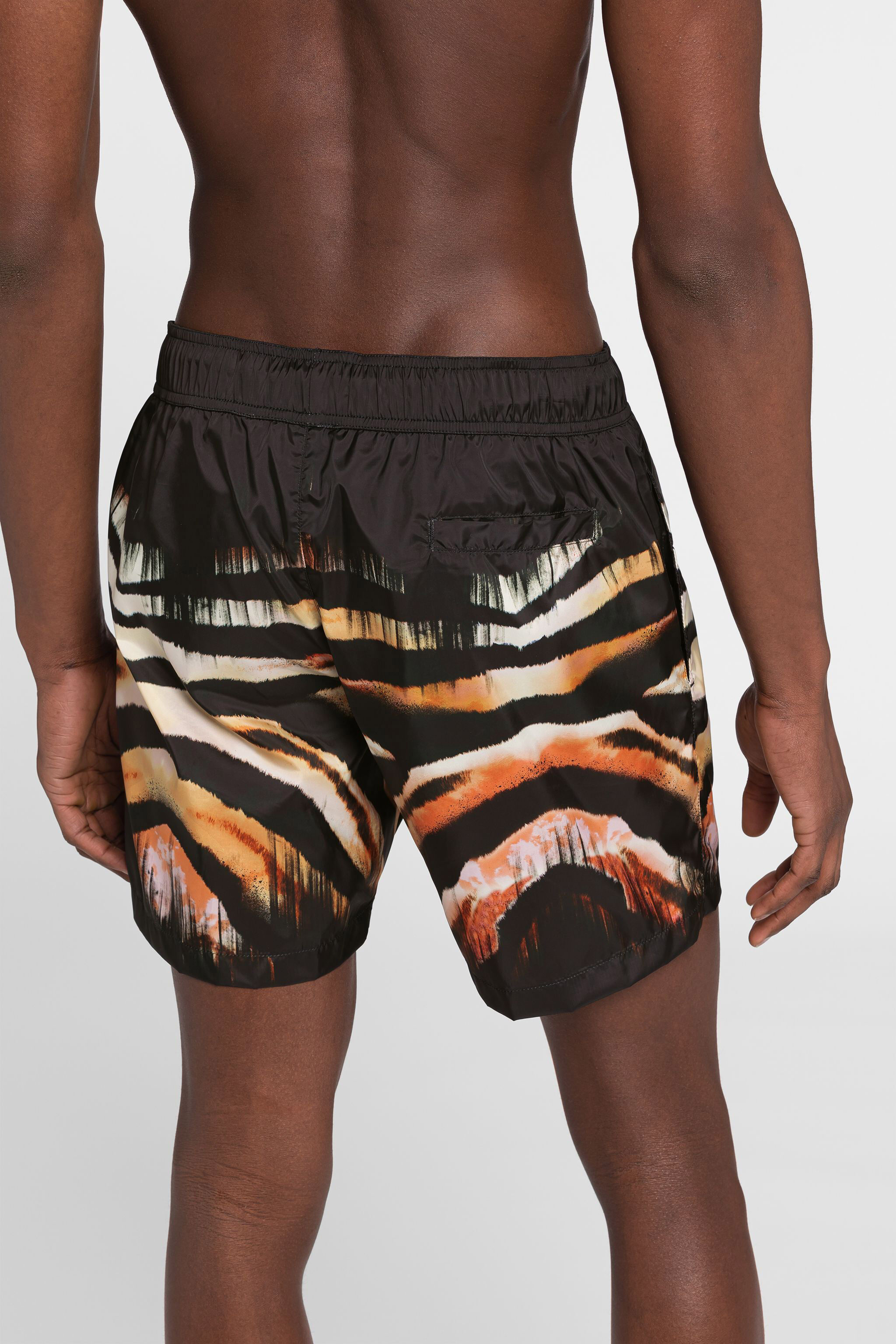 RC Tiger-Print Swim Shorts Orange/Black ONH02C-SB053