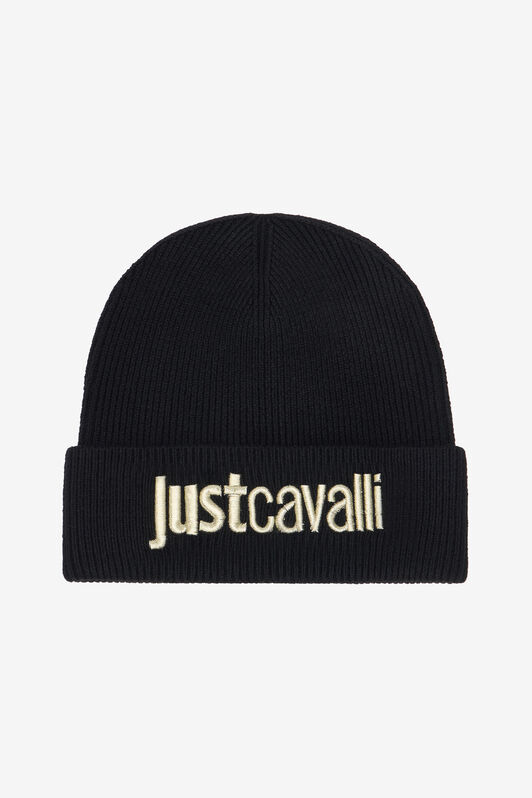 JC Black Wool Blend Beanie BLACK+GOLD FERRAGNI RRA002-RR048