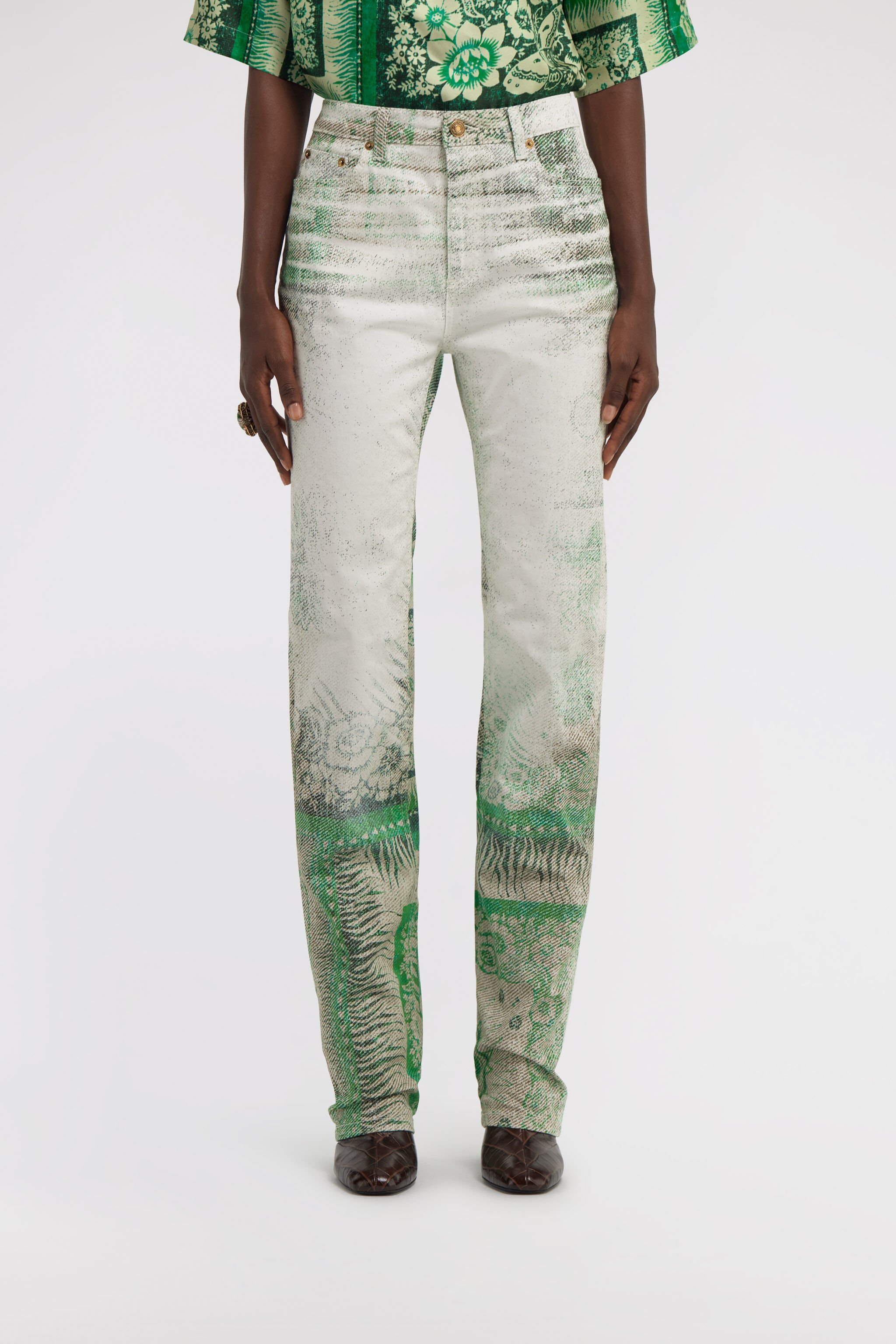 RC Bandana Print Jeans Green TKJ218-DAN11