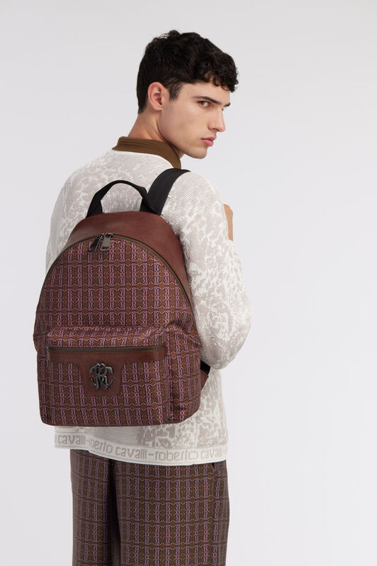 RC Backpack with Monogram Mirror Snake Brown SRB001-FT169