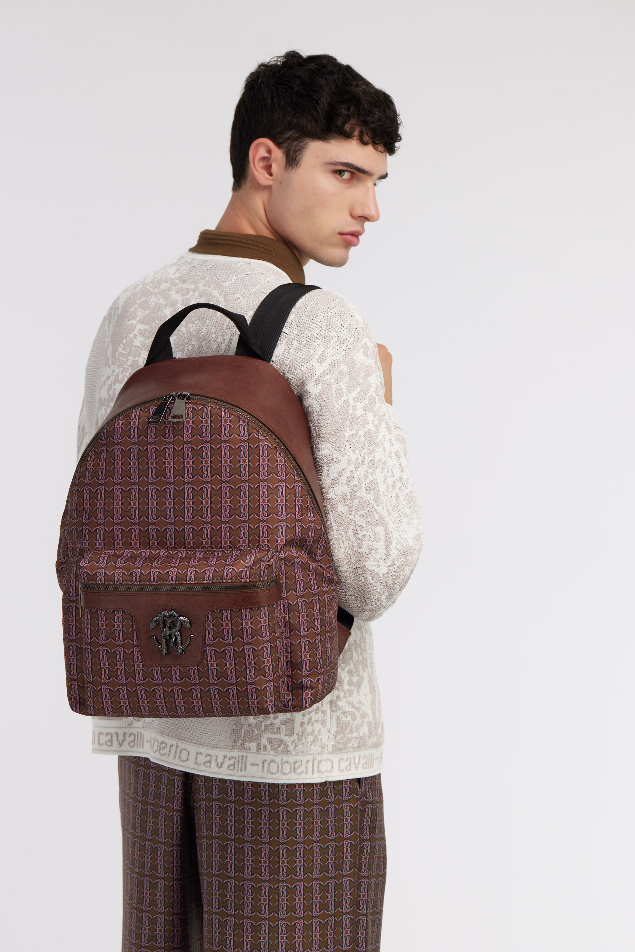 RC Backpack with Monogram Mirror Snake Brown SRB001-FT169