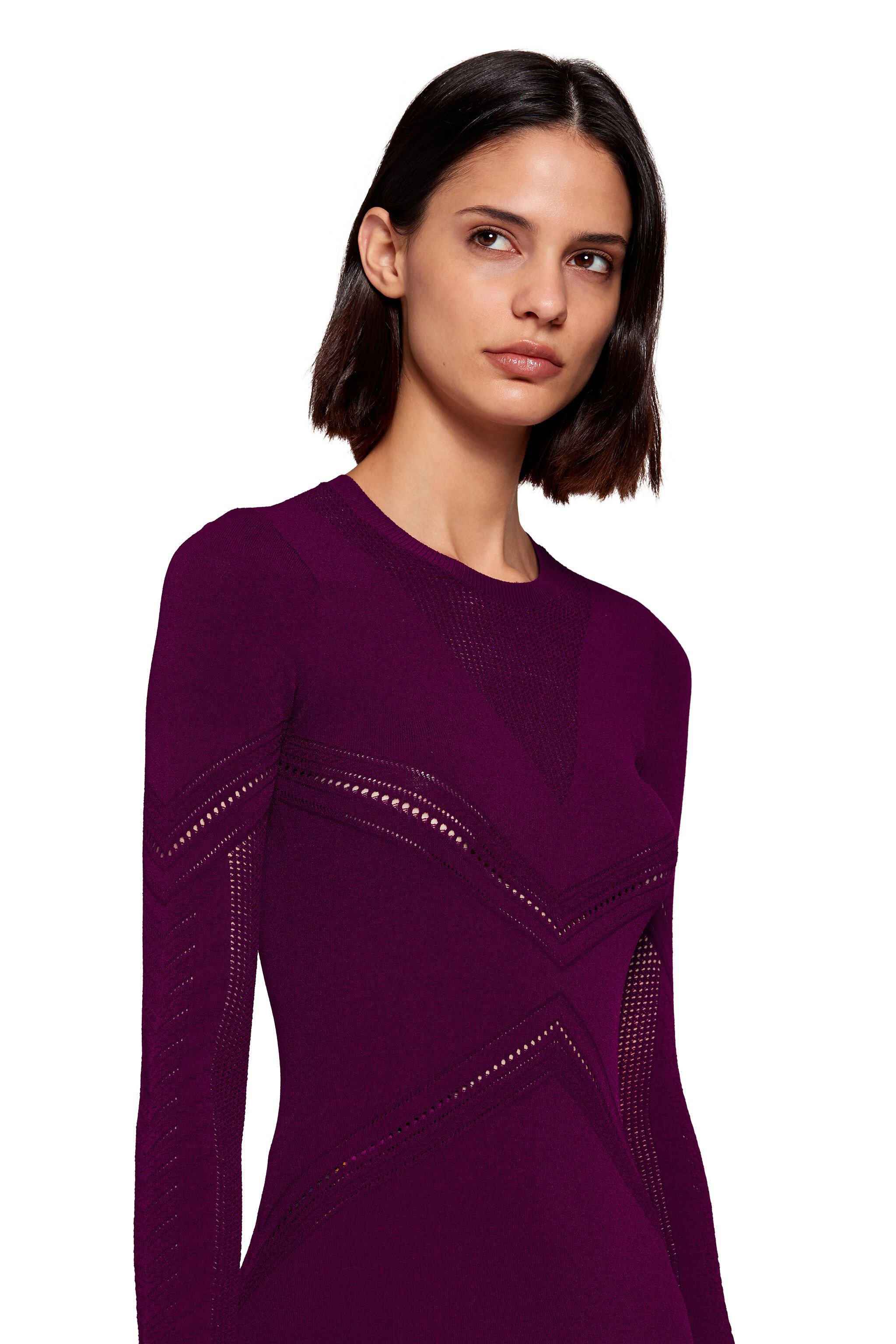 RC Open knit detailed jumper Purple LQM630-MI001