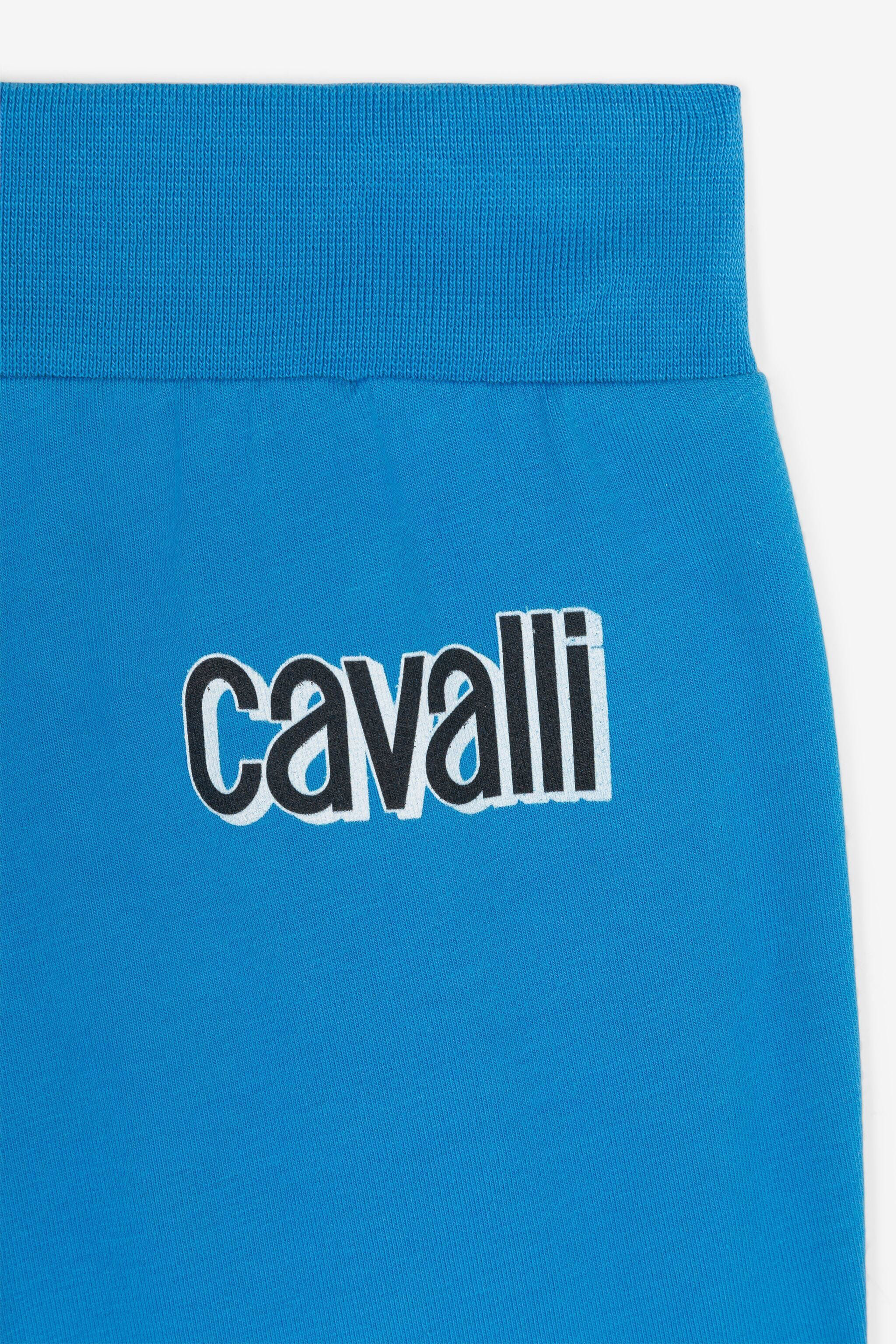 JU Pantalón de chándal con logotipo Azul QJT240-CF050