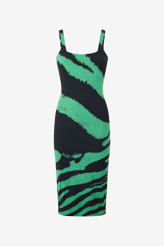 RC Midi dress with Zebra Tribute print Green UWT139-OOP26