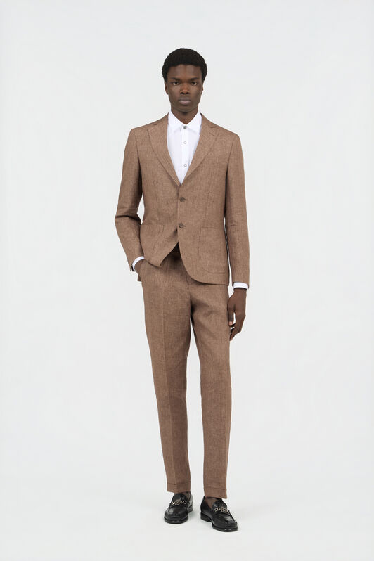 RC Abito Sartoriale in Lino Marrone BROWN QOT40P-1NO01