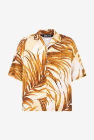 JC Camicia Stampa Golden Palm 004 OFF WHITE + 638 WFM005-WF153