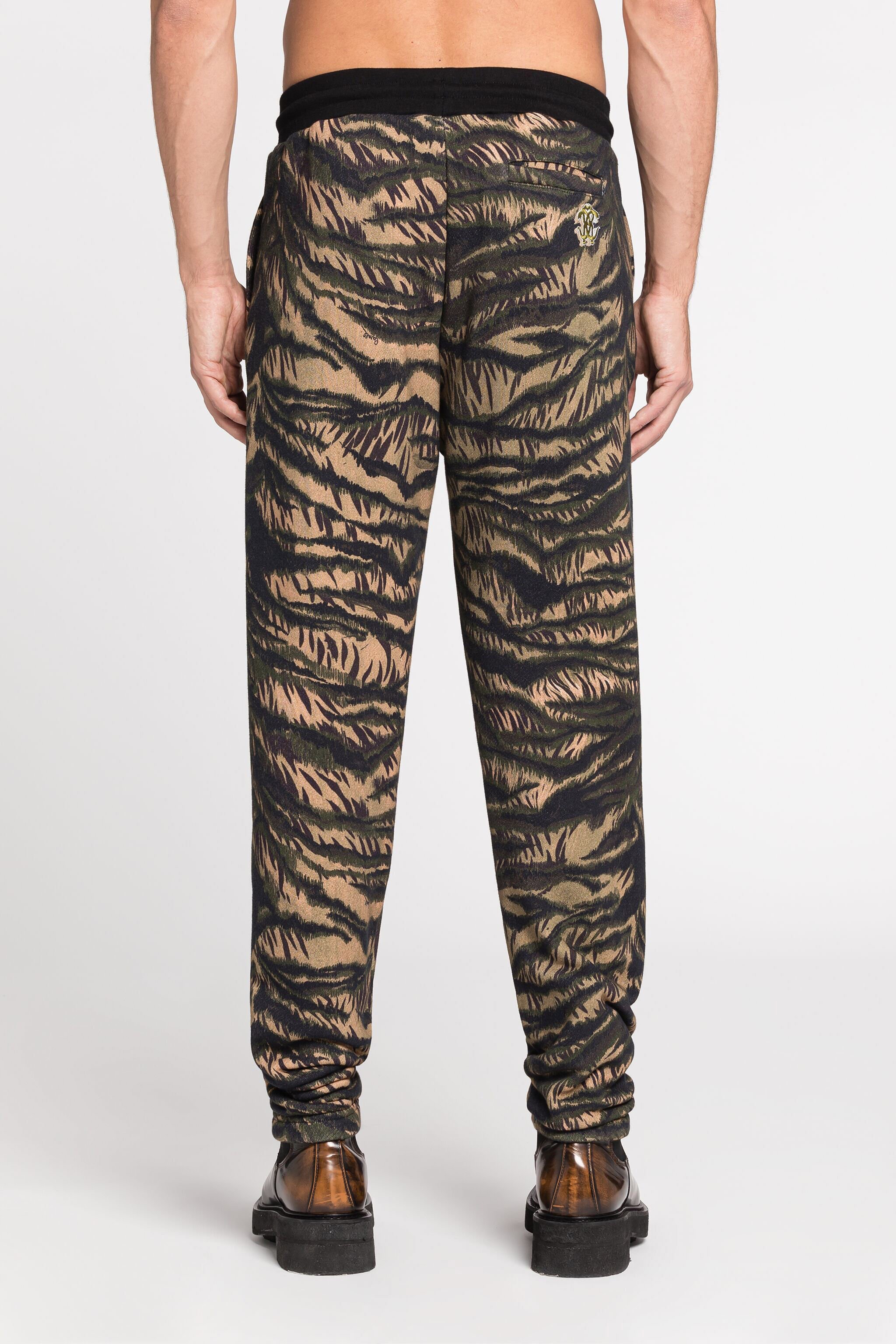RC Animal-Print Cotton Track Pants Dark green/Black RRT25D-5OH79