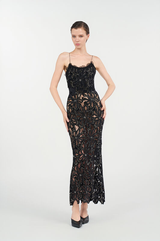 RC Floral Lace Dress BLACK WKR137-FT009