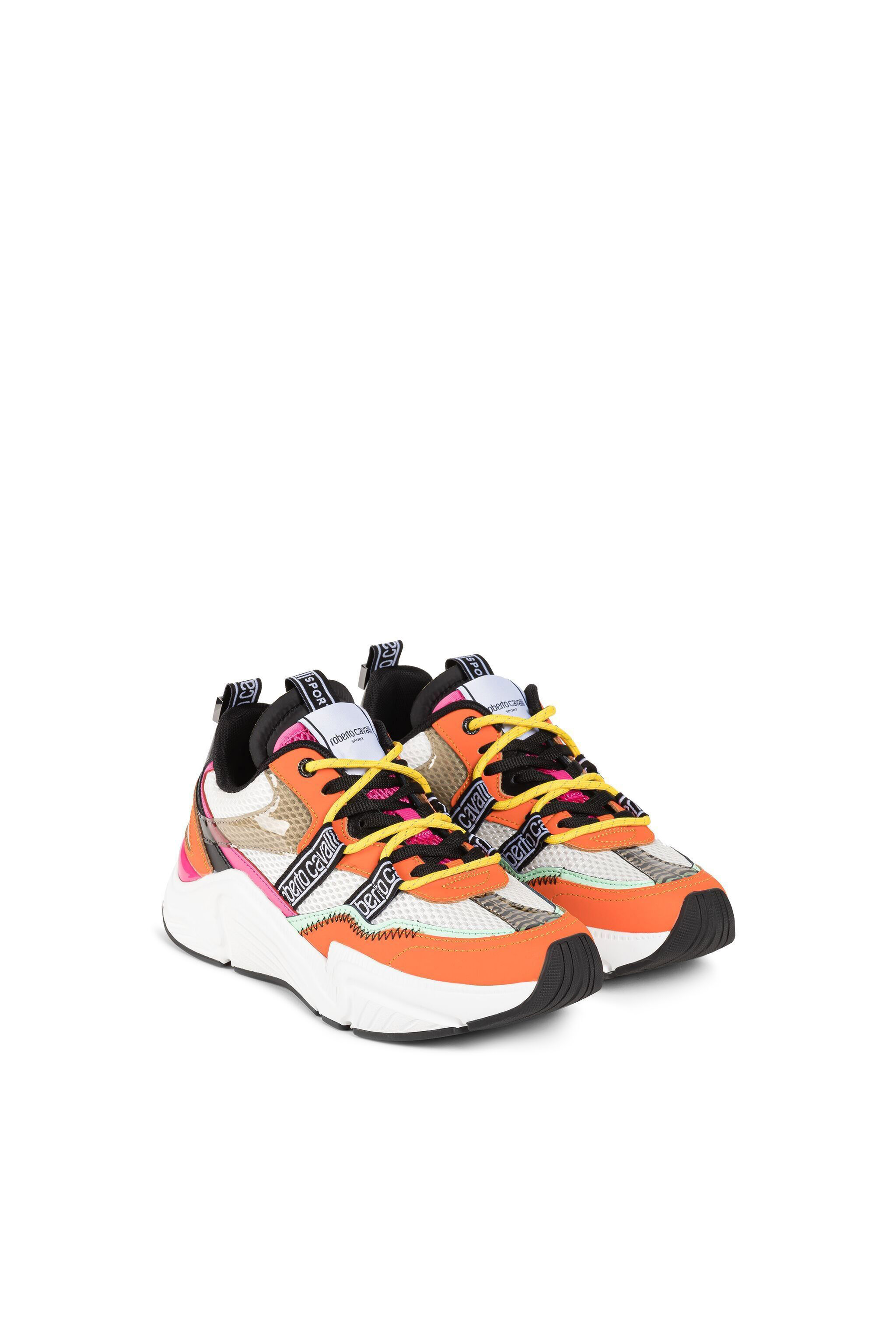 UG Logo-Stripe Panelled Sneakers WHITE/ORANGE LYY12Y-FT174
