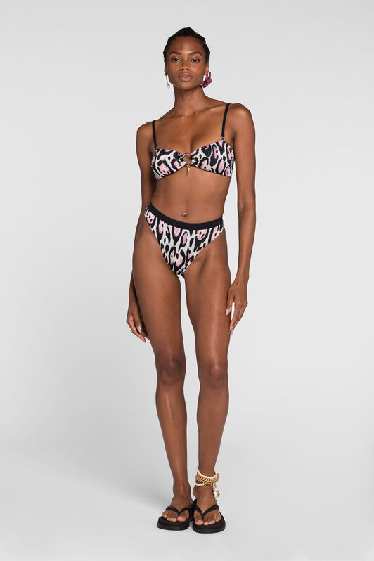 RC Top bikini con stampa Jaguar ROSA QKW00J-LNF54