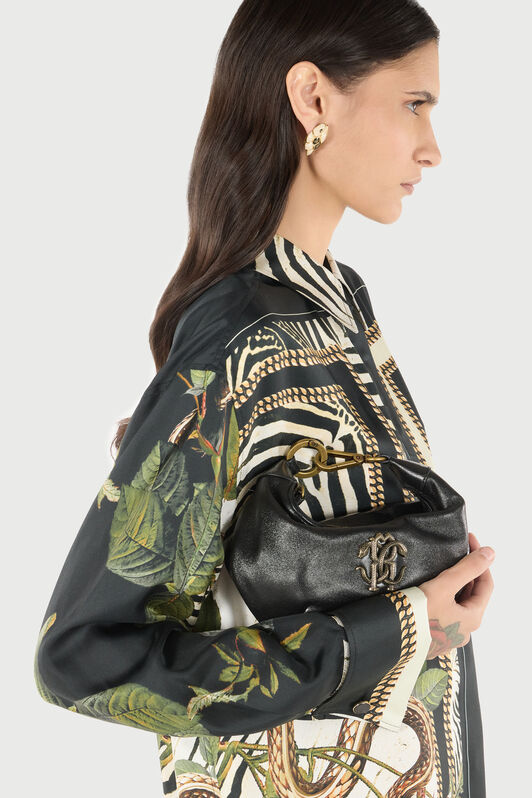 RC Borsa Hobo Con Monogram Mirror Snake Nero POB00A-PZ296