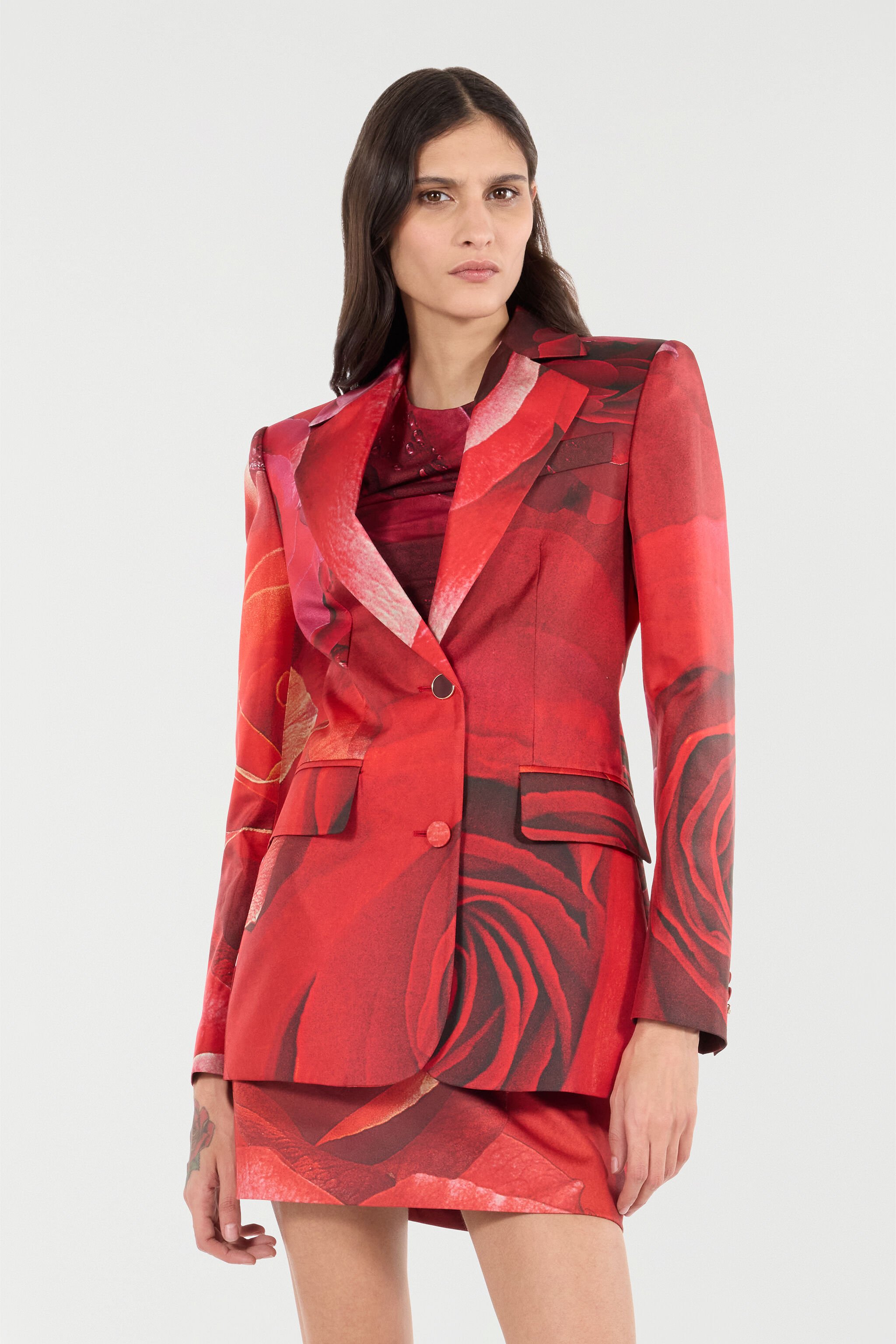 RC Rose-Print Blazer ROSSO UKT405-4QN48