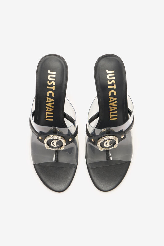 JC Sandali Con Tomaia Trasparente Nero UFS061-UF383