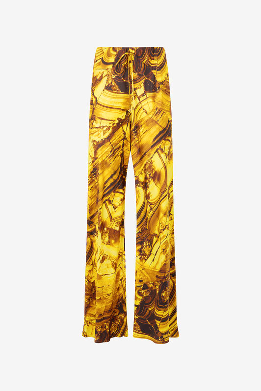RC Loose Silk Pants with Amber Print RC Loose Silk Pants with Amber Print Amarillo VKT210-4QP74