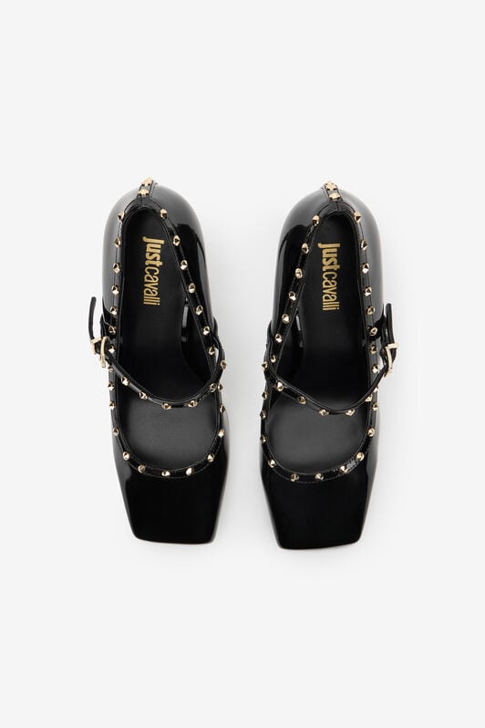 JC Patent Leather Mary Jane Pumps With Studs JC Patent Leather Mary Jane Pumps With Studs BLACK VFS109-VF637