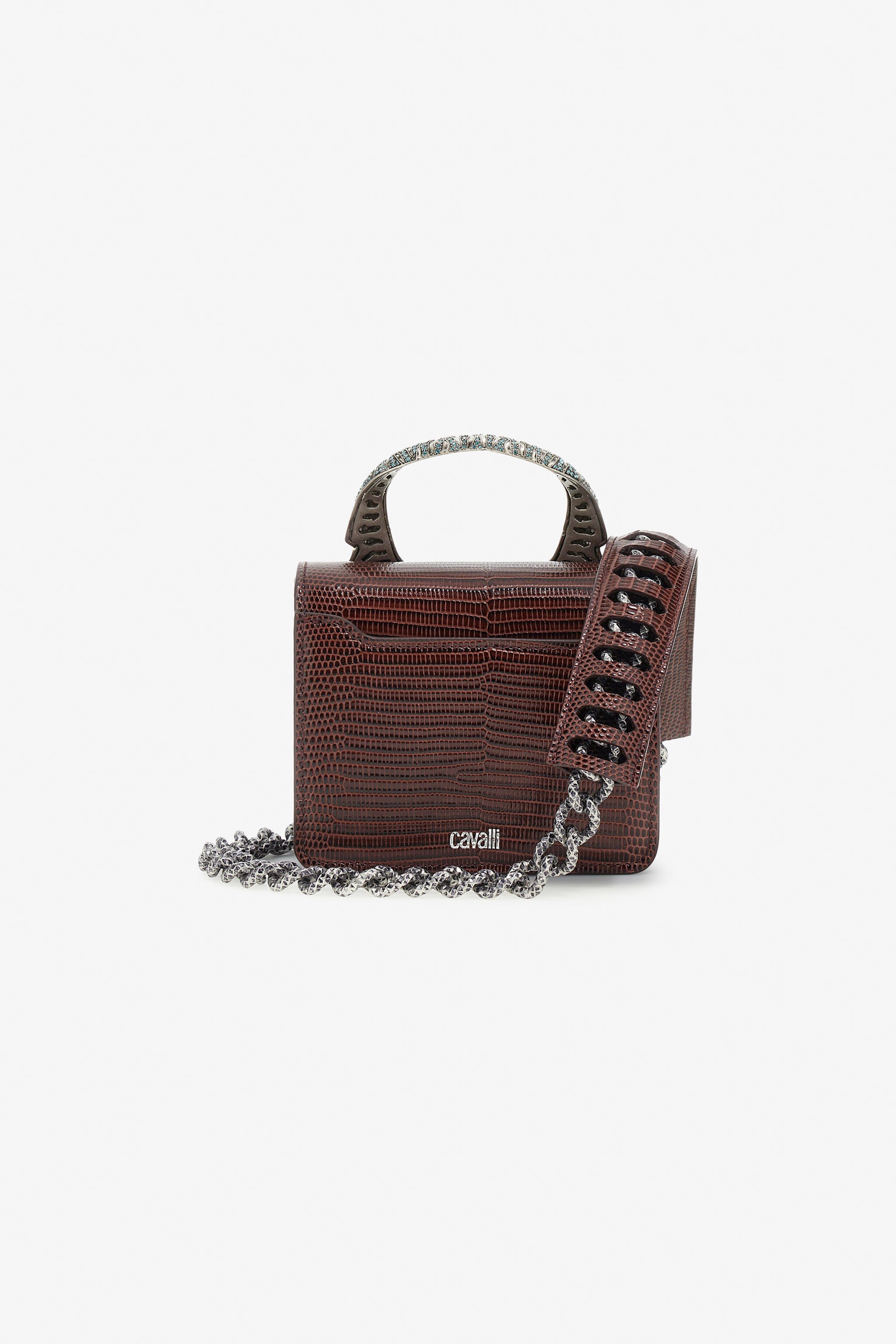 RC Borsa a spalla Roar piccola con tigri gioiello Marrone QKB025-PZ162
