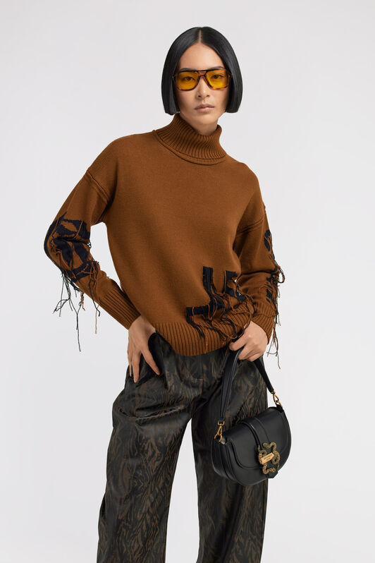 JC Maglione a dolcevita Just Cavalli Marrone TFM018-TF143