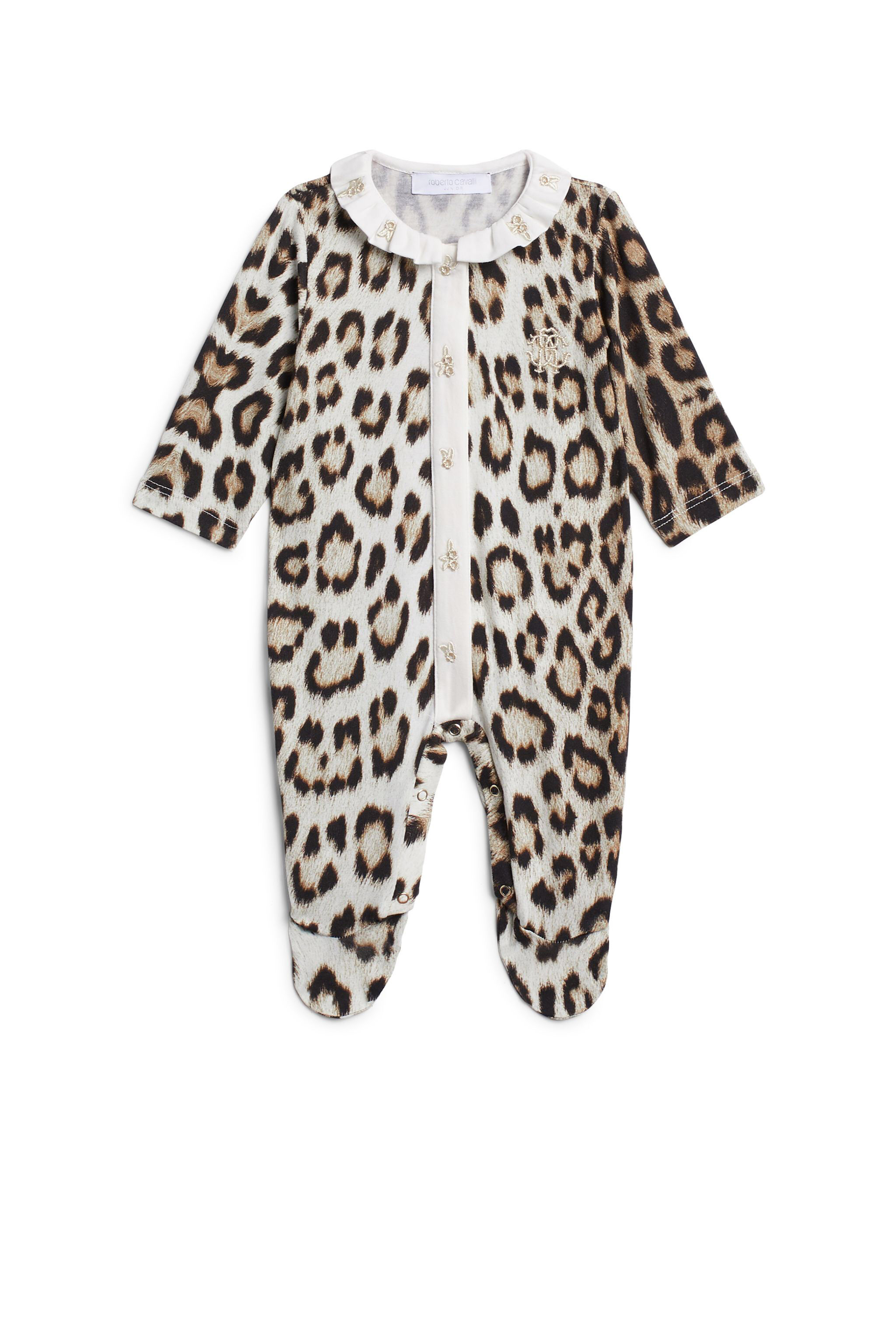 JU Natural Jaguar print babygrow BEIGE/MILKY/BLACK IJT804-JFQ64