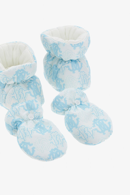 JU RC Monogram-Embroidery Babygrow Set Hellblau TJT400-5RM02
