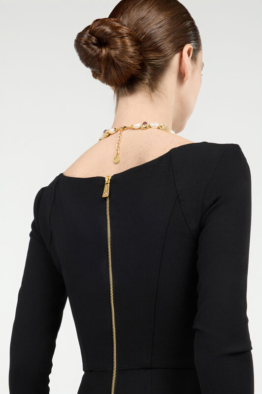 RC Black Midi Dress with Slit Black VWT163-WP010