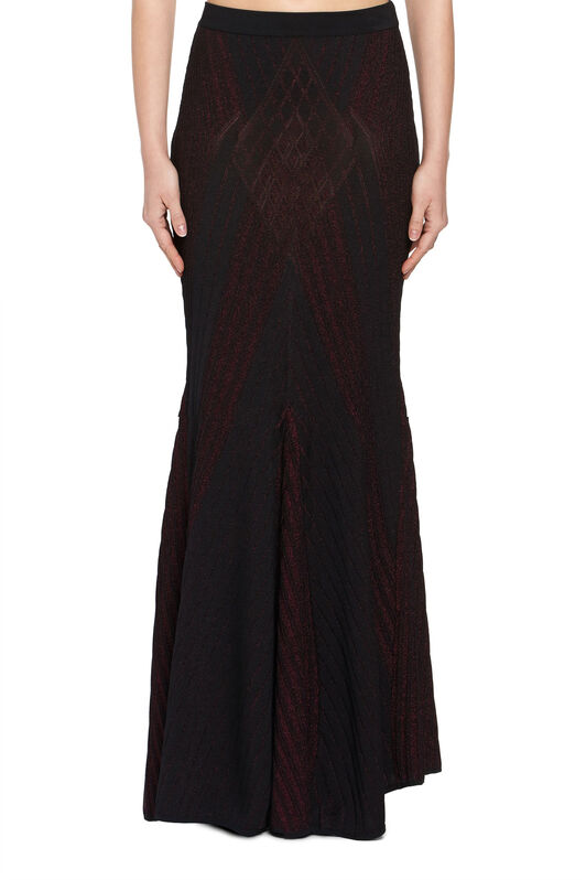 RC Art deco geometric knit skirt Black HQM300-MI001
