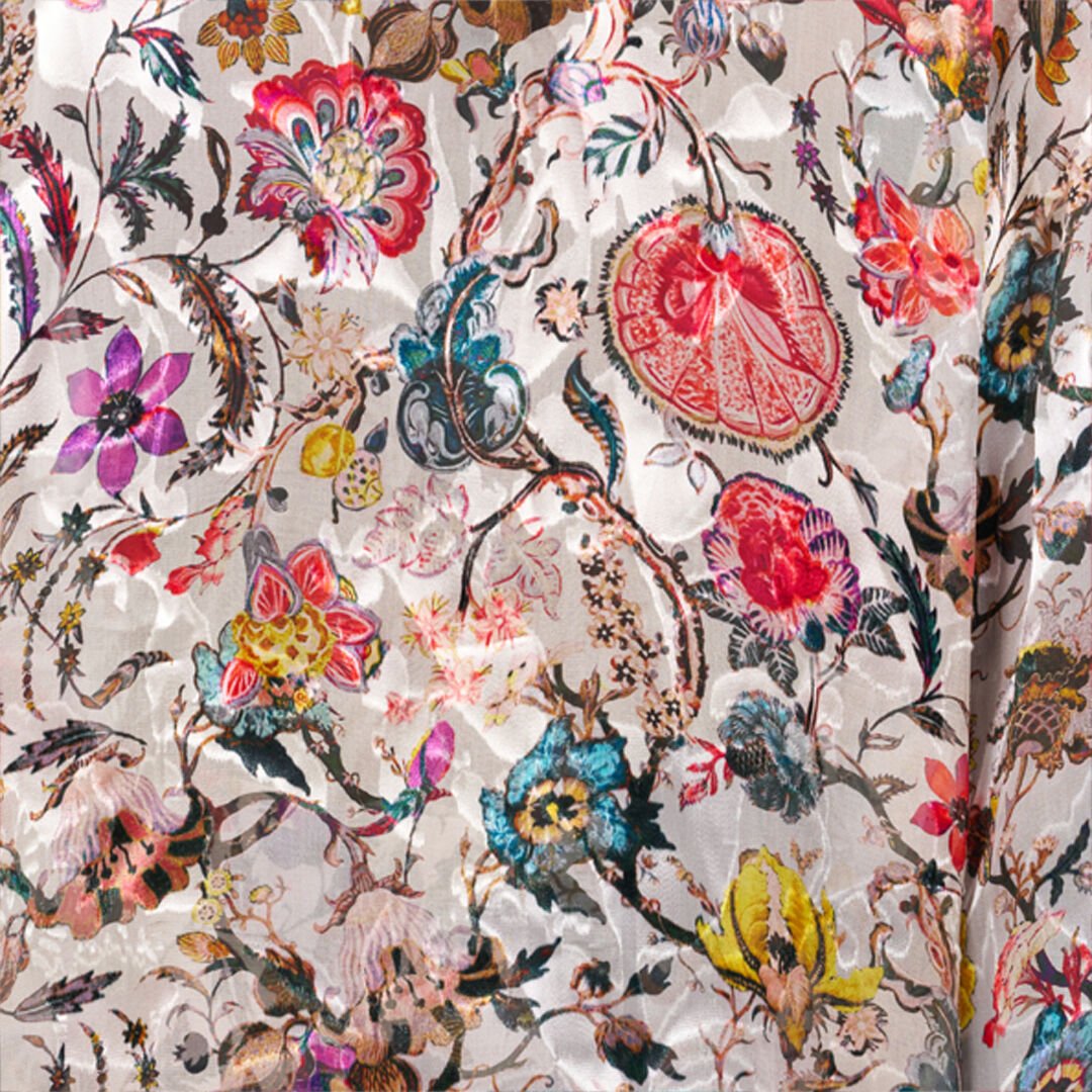 RC Blouse with Florentine Flowers Print BEIGE WQT712-HER29