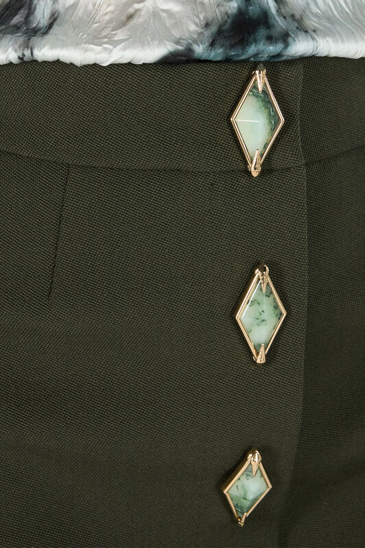 RC Mini skirt with jewel buttons Dark green TWT303-WP059
