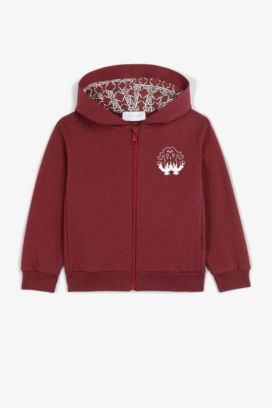 JU Logo-print zip-fastening hoodie JU Logo-print zip-fastening hoodie Dark red PJT991-CF050
