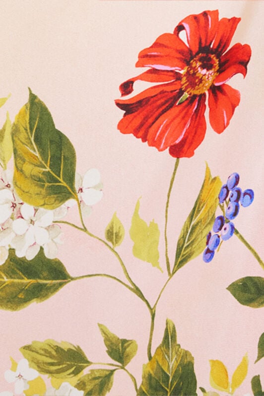 RC Kaftano in Seta con Stampa Miami Flowers GREEN/FUCHSIA WQT182-OZR32