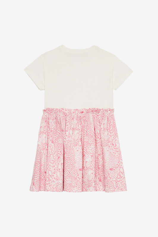 JU Vestido Con Logotipo Y Estampado De Flores Y Guepardos Rosa UJT10Q-JD001