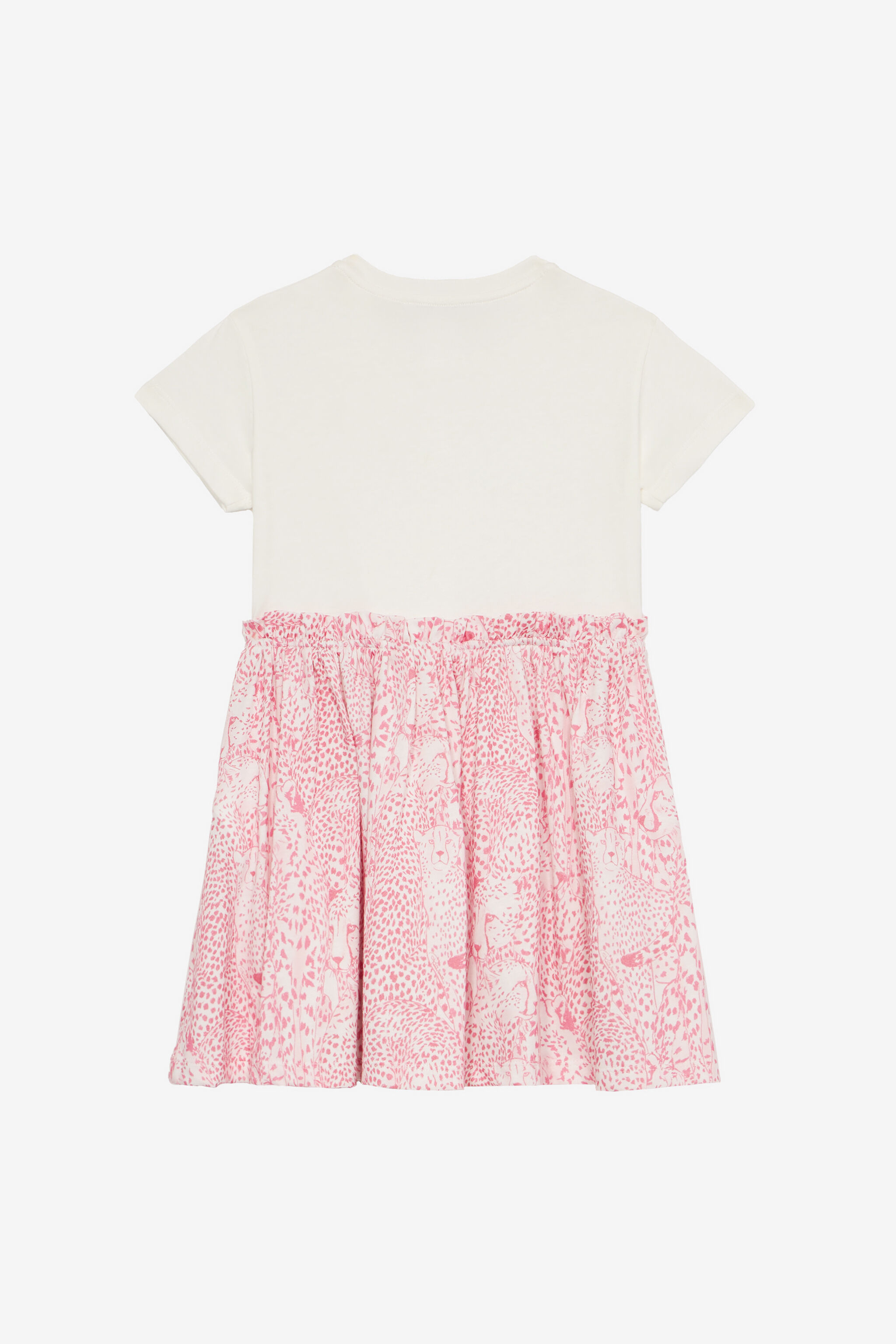 JU Vestido Con Logotipo Y Estampado De Flores Y Guepardos Rosa UJT10Q-JD001