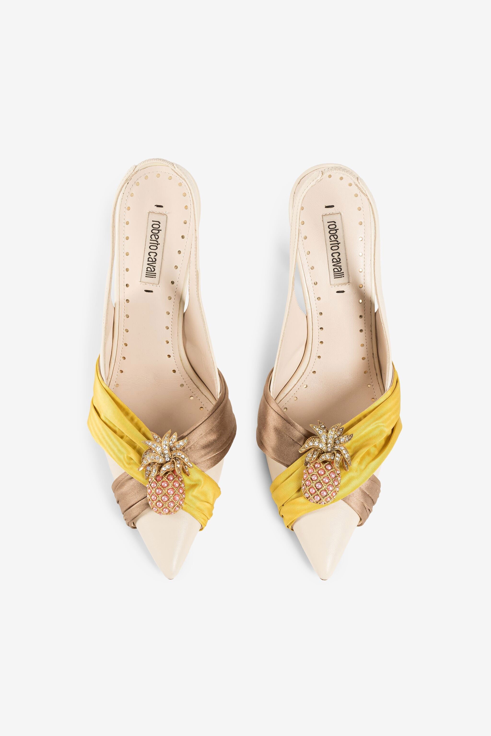 RC Pineapple Tiger-Tooth slingback pumps Light brown/Yellow QWS020-PN222