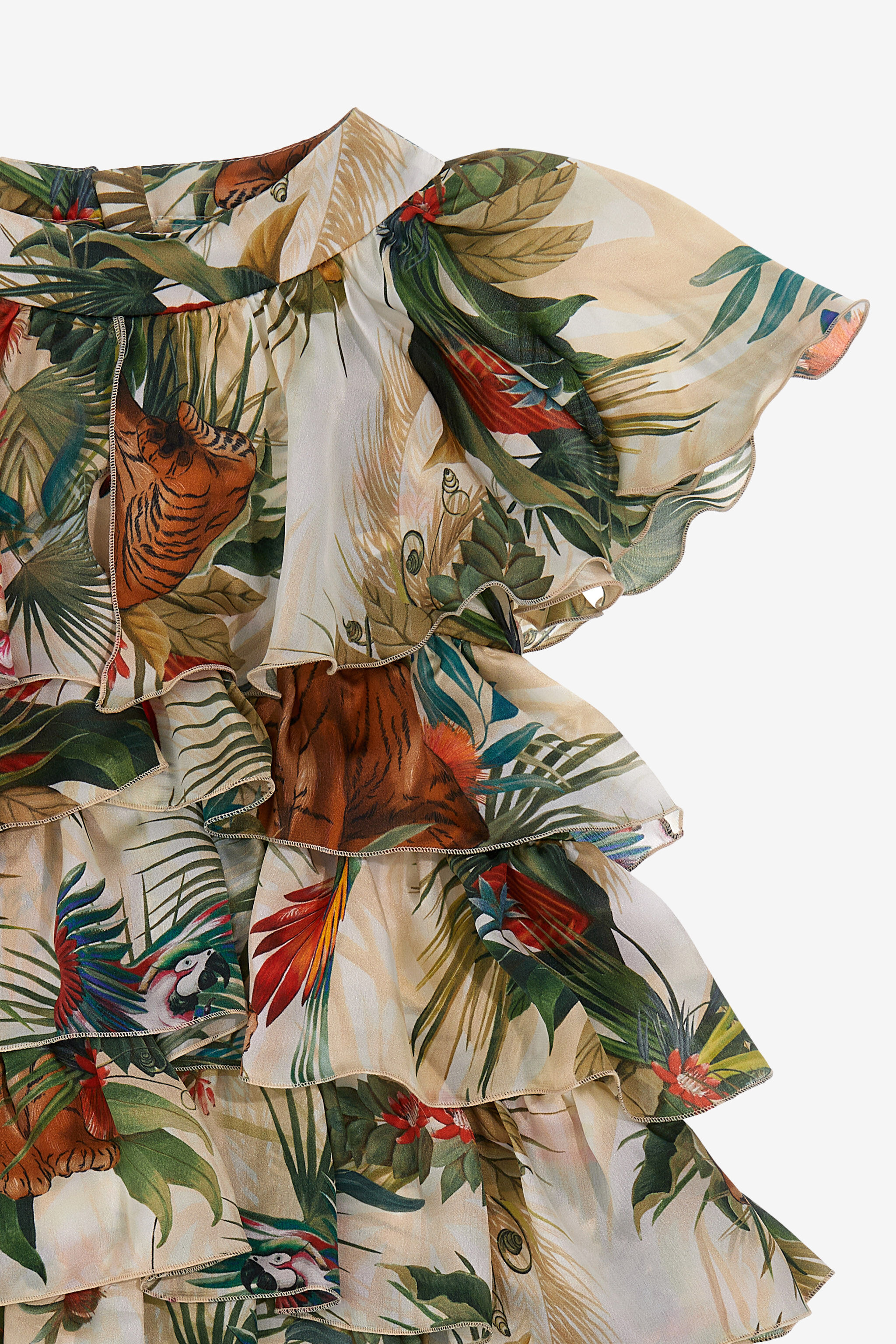 JU Ruffled Jungle-Print Dress MULTICOLOR SJT140-CTI96