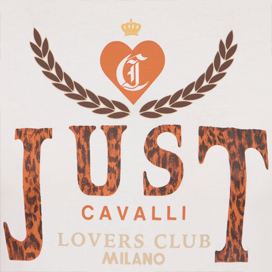 JC White T-shirt with Animal Print Logo JC White T-shirt with Animal Print Logo WHITE VFT197-VF320
