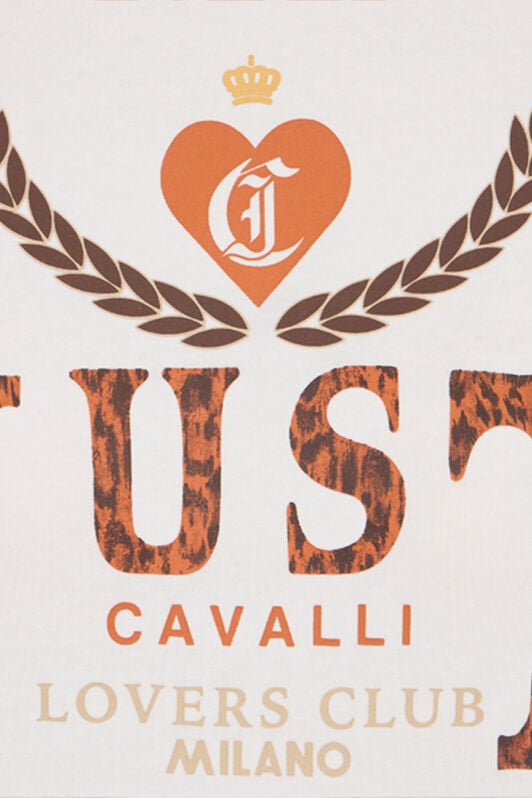 JC White T-shirt with Animal Print Logo JC White T-shirt with Animal Print Logo WHITE VFT197-VF320