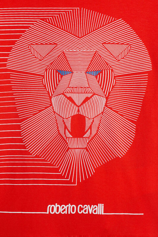 JU Rotes T-Shirt mit Löwen-Print JU Rotes T-Shirt mit Löwen-Print RED/WHITE IJT65C-JV025
