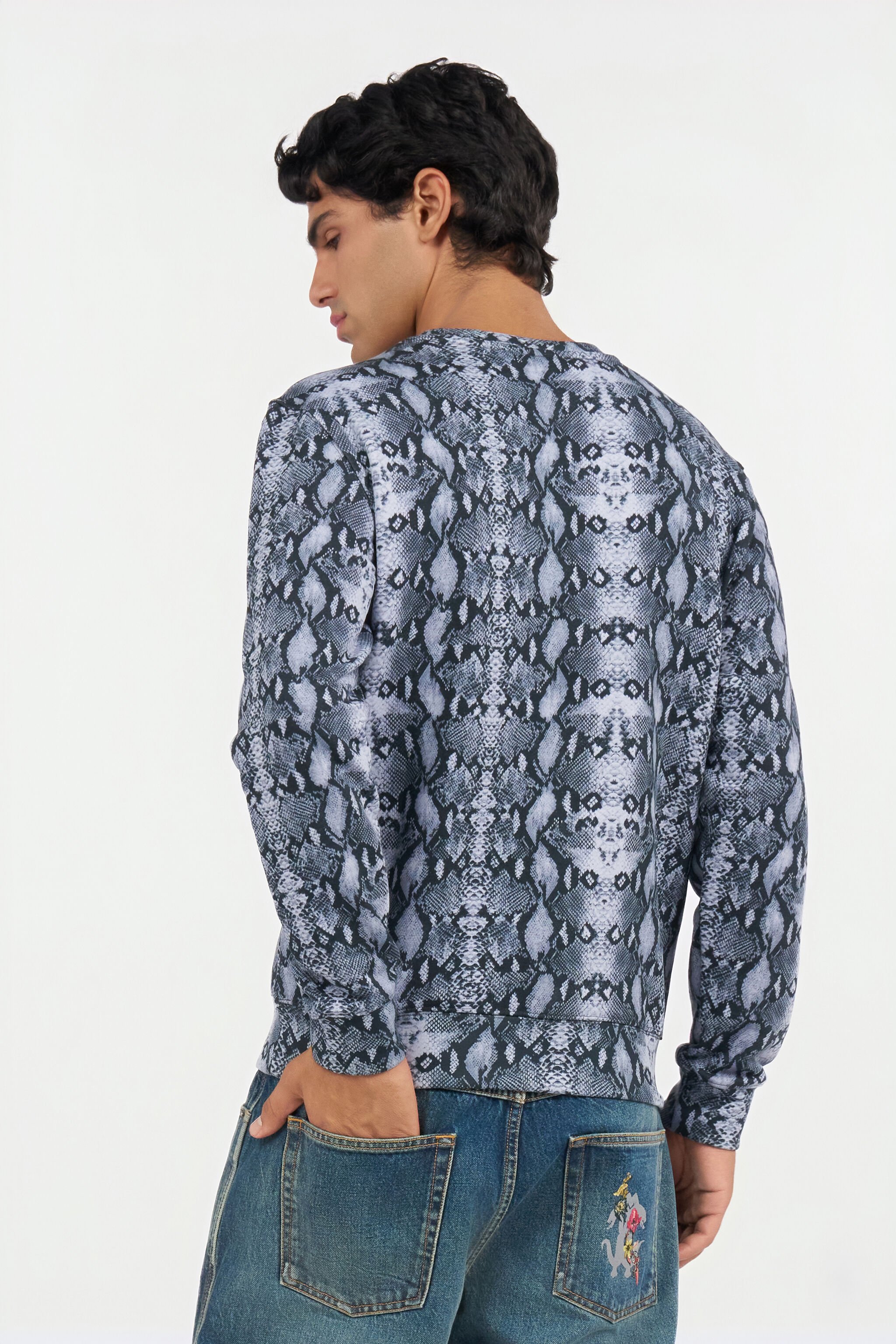 RC Python Print Sweatshirt BLACK QOT66D-FOR25