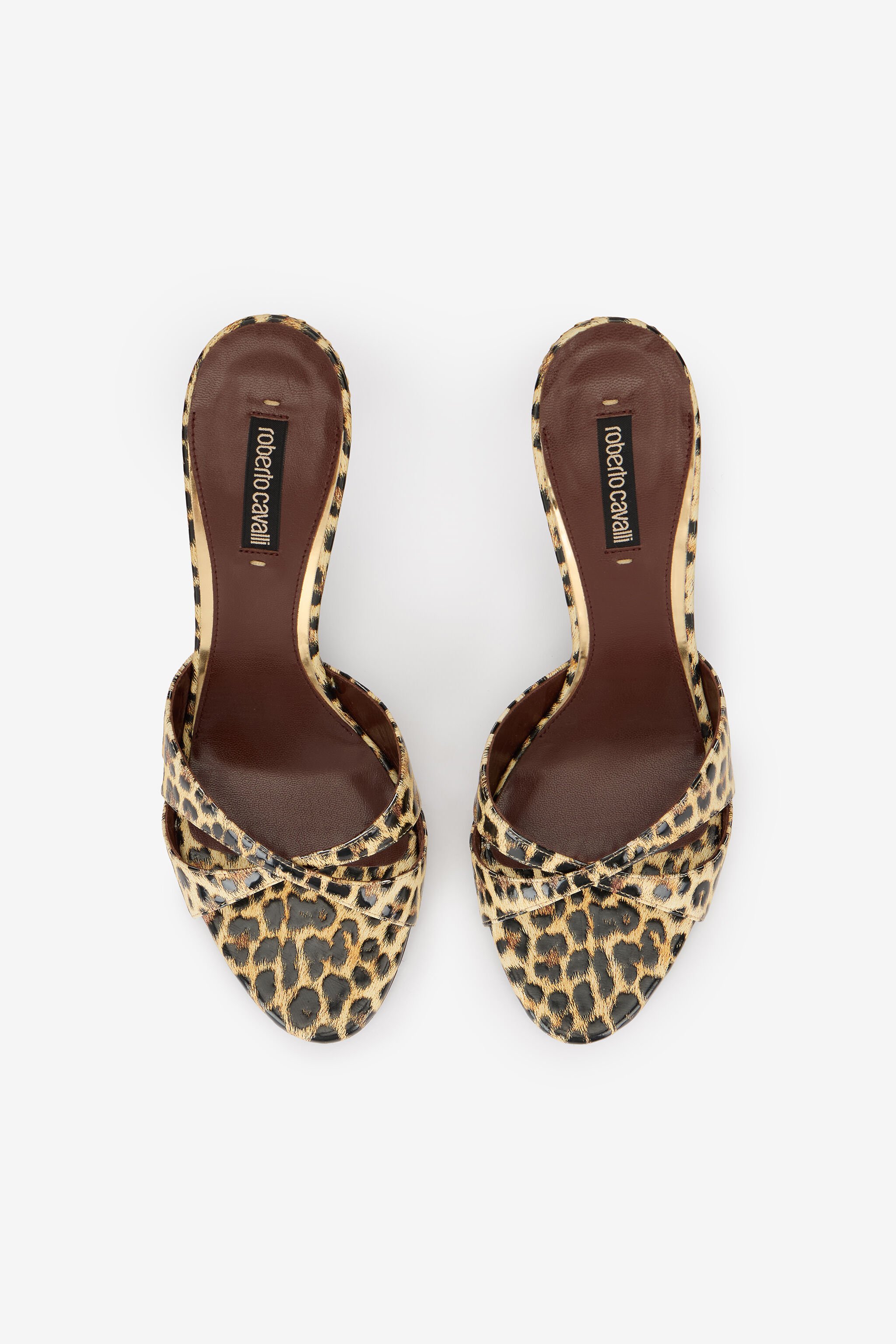 RC Leather Sandals with Leopard Print NATURAL WKS010-PZS02