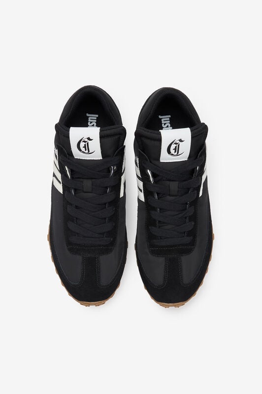 JC Black  Nylon And Leather Sneakers BLACK WFS030-WF238