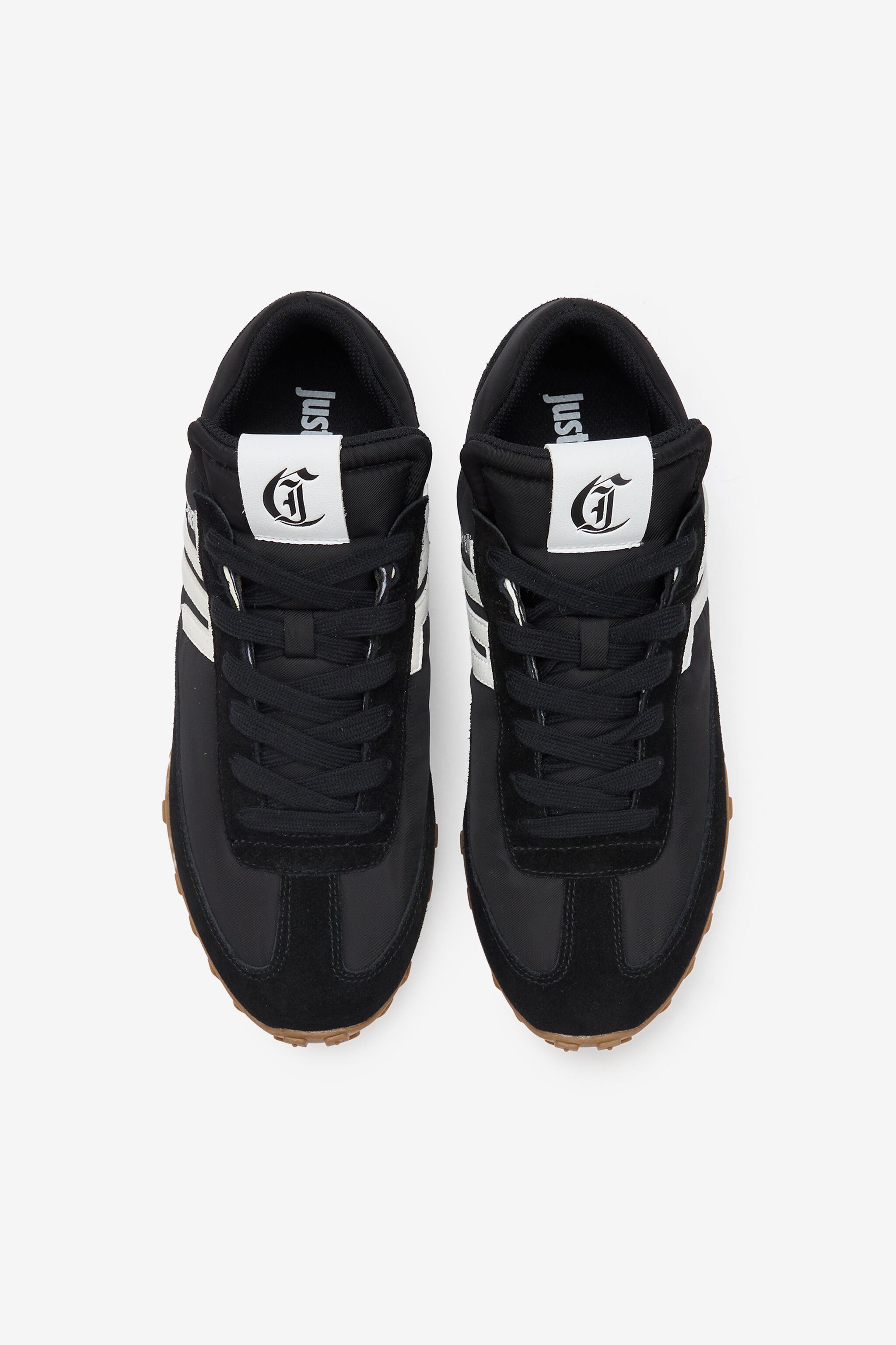 JC Black  Nylon And Leather Sneakers BLACK WFS030-WF238