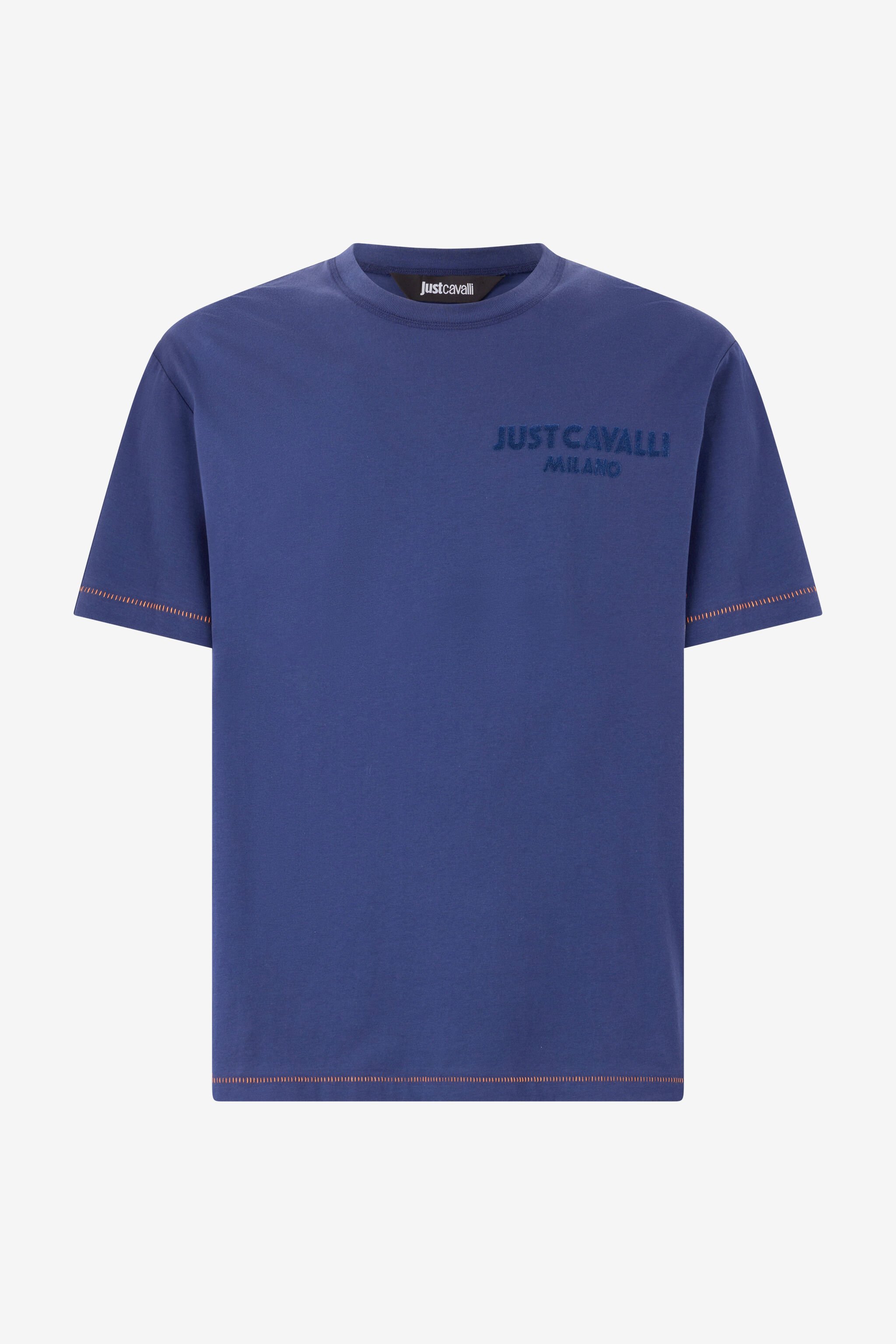 JC Camiseta Con Monograma JC Y Costuras En Contraste Azul oscuro UFT037-UF057