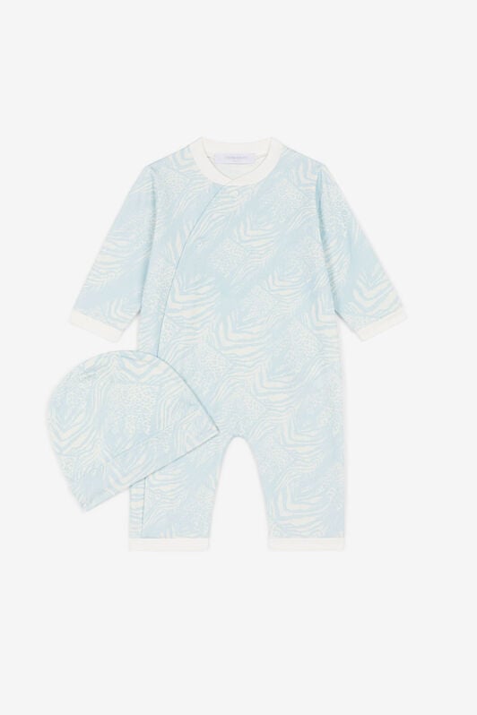 JU Animalier Patchwork-Print Babygrow Set JU Animalier Patchwork-Print Babygrow Set Light Blue OJT80A-JMC76