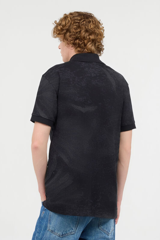 RC Poloshirt Mit Animal-Print Schwarz URT64J-XKN54