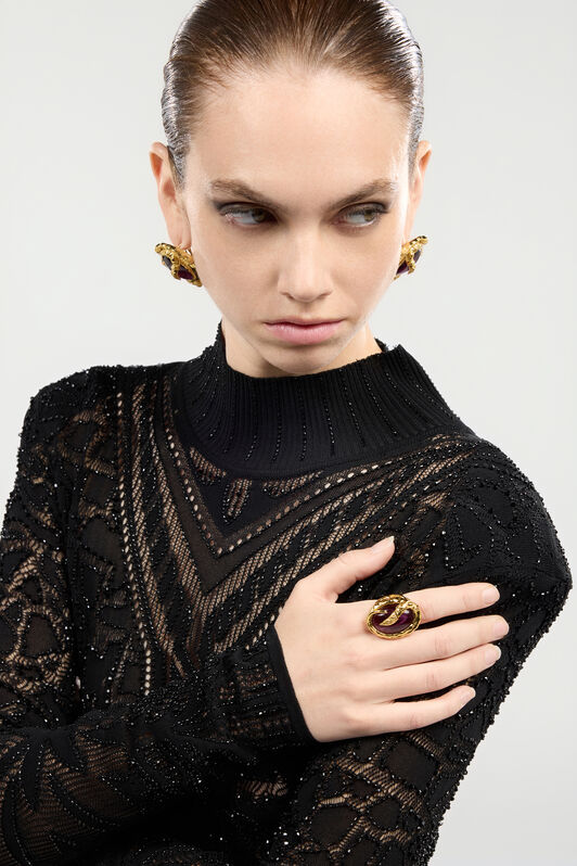 RC Gold Cocktail Ring with Amethyst Stone ORO/AMETISTA VWG003-AM081