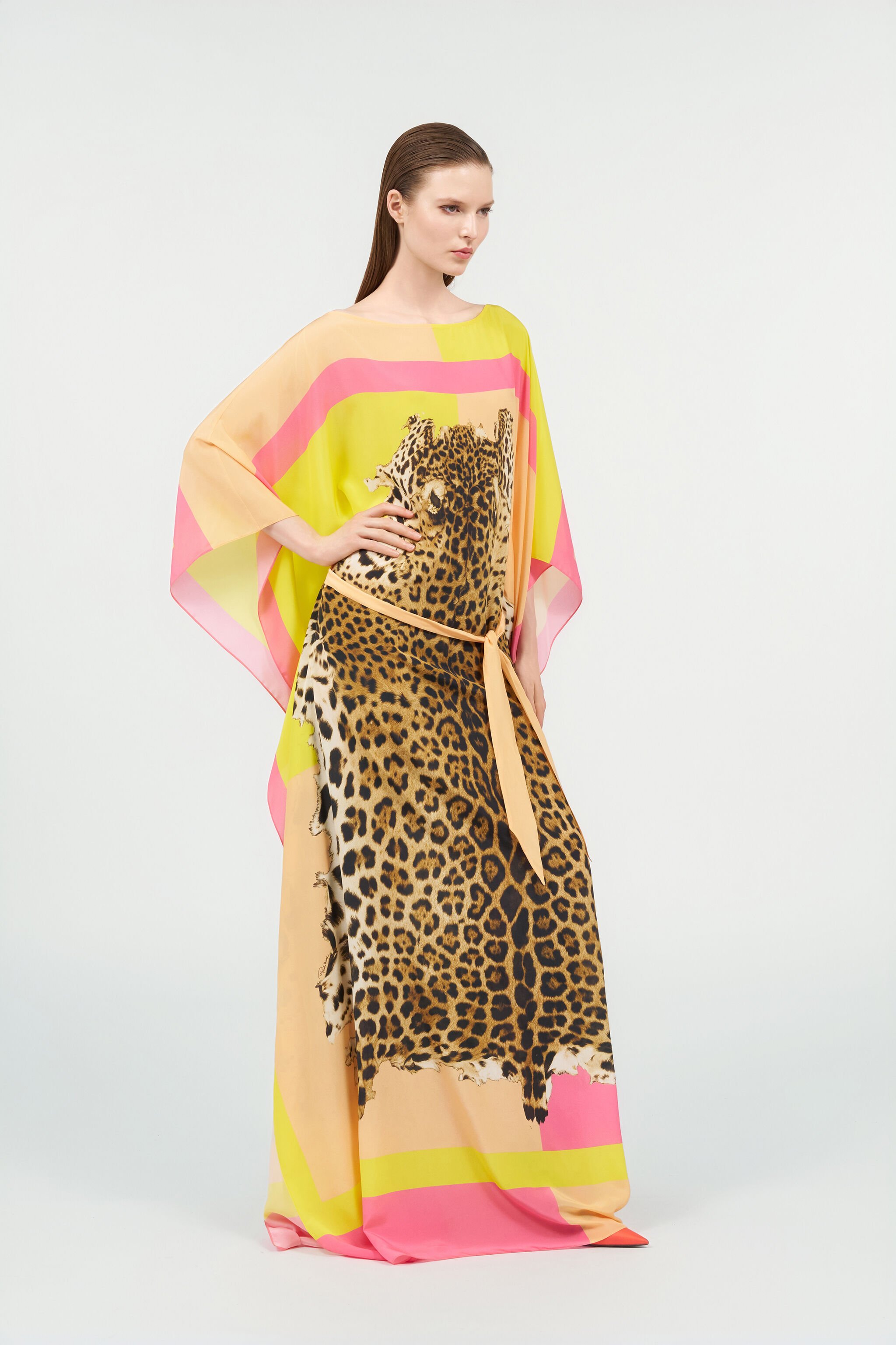 RC Silk Kaftan with Cavalli Pop Print YELLOW WQT180-SQR33