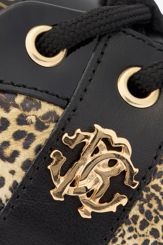 RC Baskets En Cuir À Imprimé Léopard BLACK/JAGUAR QOS01G-PZO13
