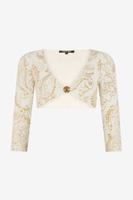 RC Ornamental White Print Top WHITE WQW025-6CR36