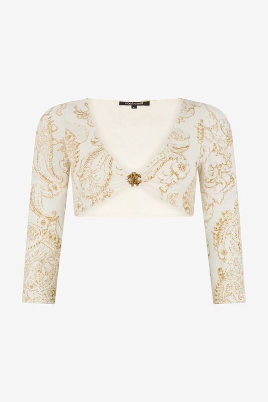 RC Ornamental White Print Top WHITE WQW025-6CR36