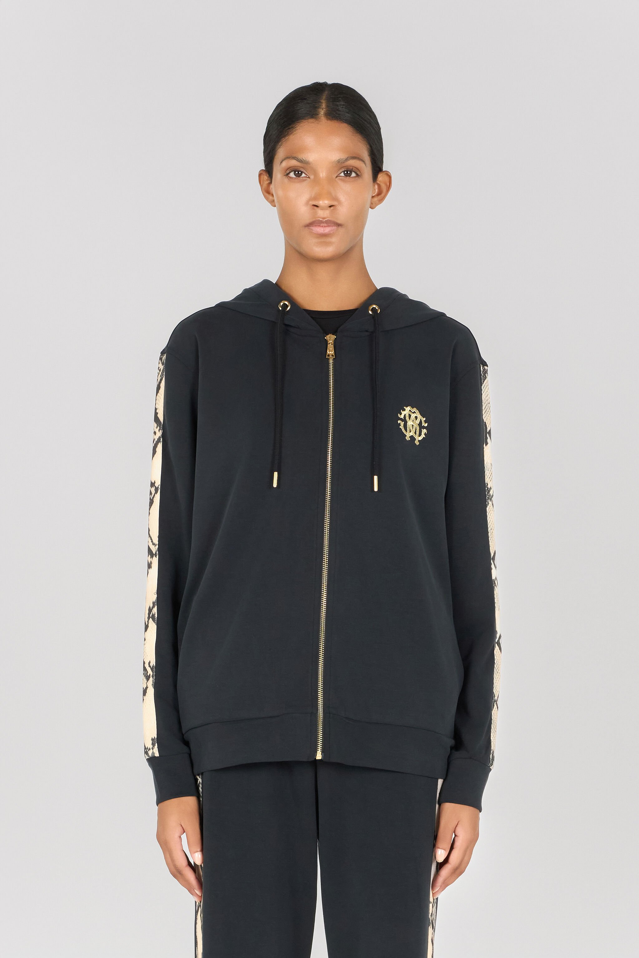 RC Sweatshirt Mit Reißverschluss Und Kapuze Schwarz OOT69A-CF054